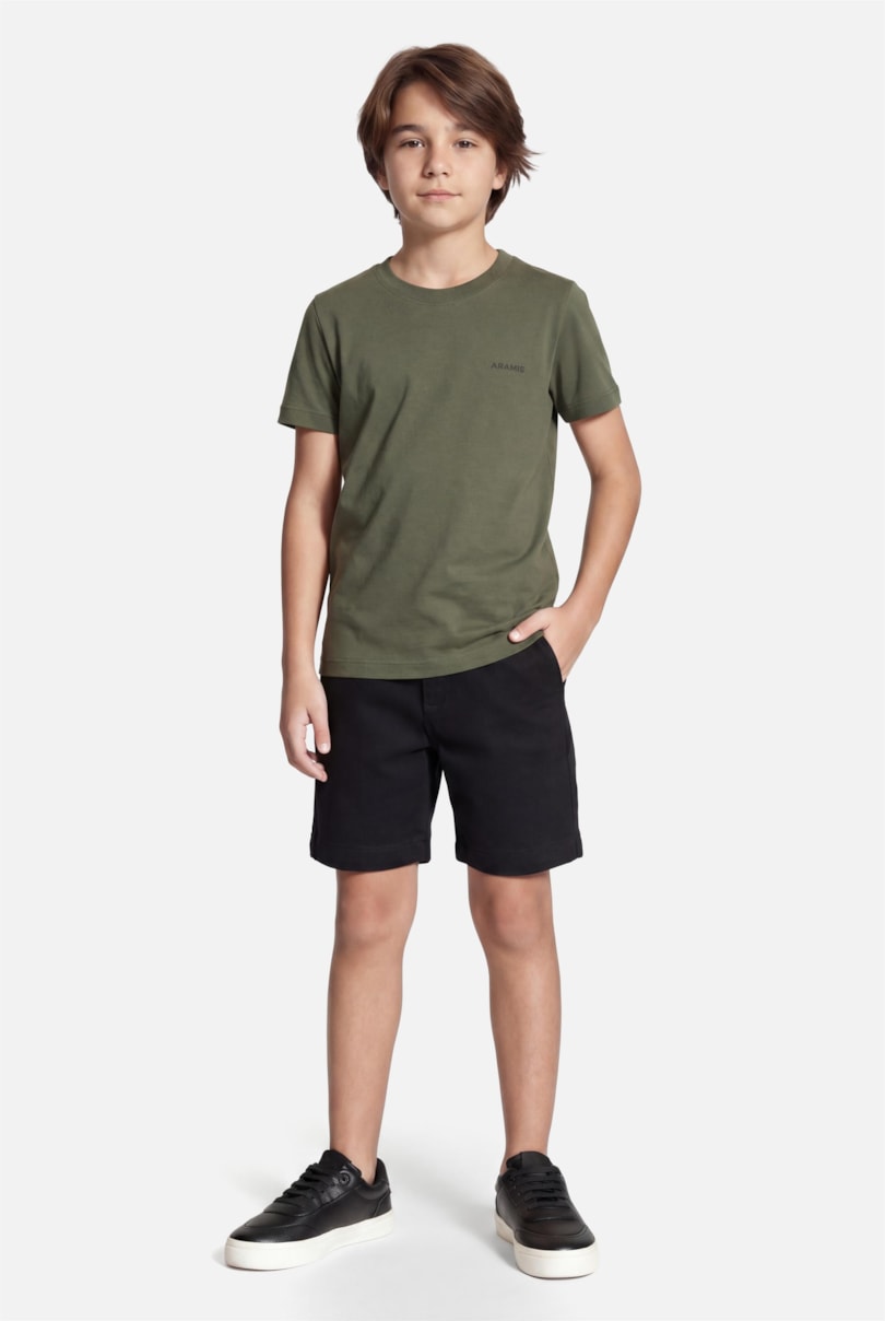 Camiseta Manga Curta Infantil Estampa Prancha Militar