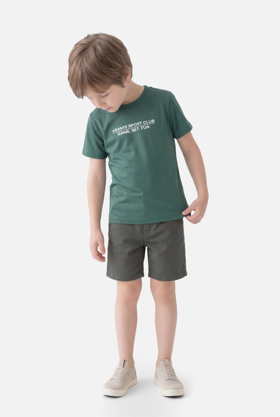 Camiseta Manga Curta Infantil Estampa Tenis Club Floresta — foto 2 de 3