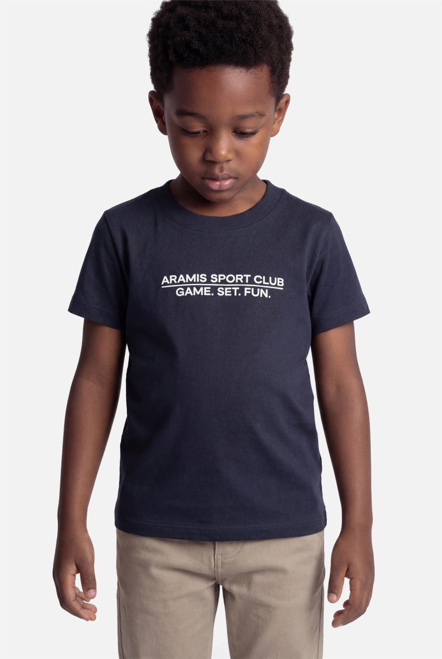 Camiseta Manga Curta Infantil Estampa Tenis Club Marinho — foto 1 de 3