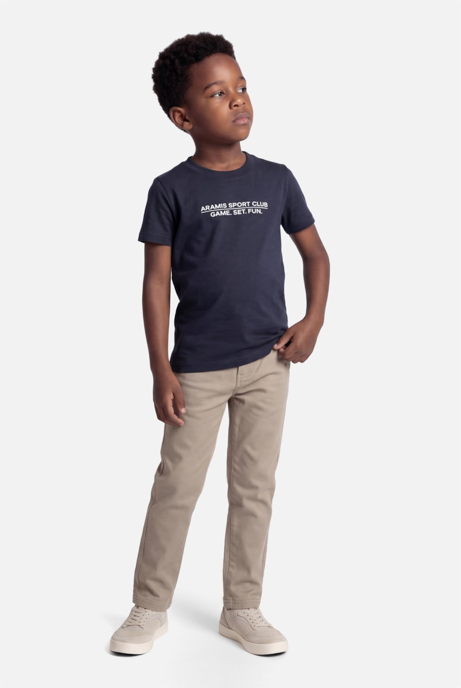 Camiseta Manga Curta Infantil Estampa Tenis Club Marinho — foto 2 de 3