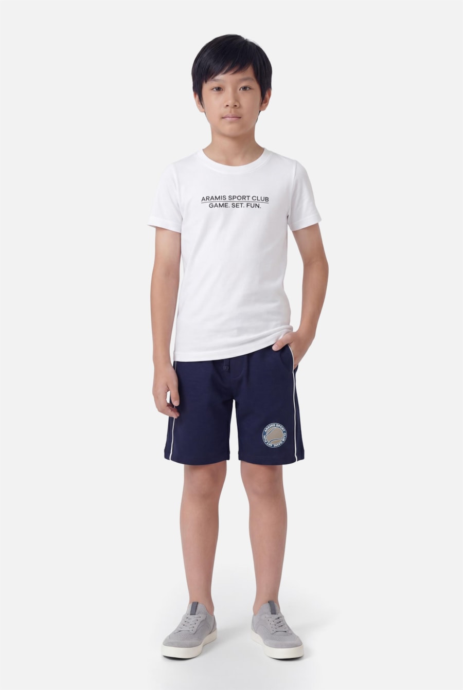 Camiseta Manga Curta Infantil Estampa Tenis Club Off White — foto 2 de 3