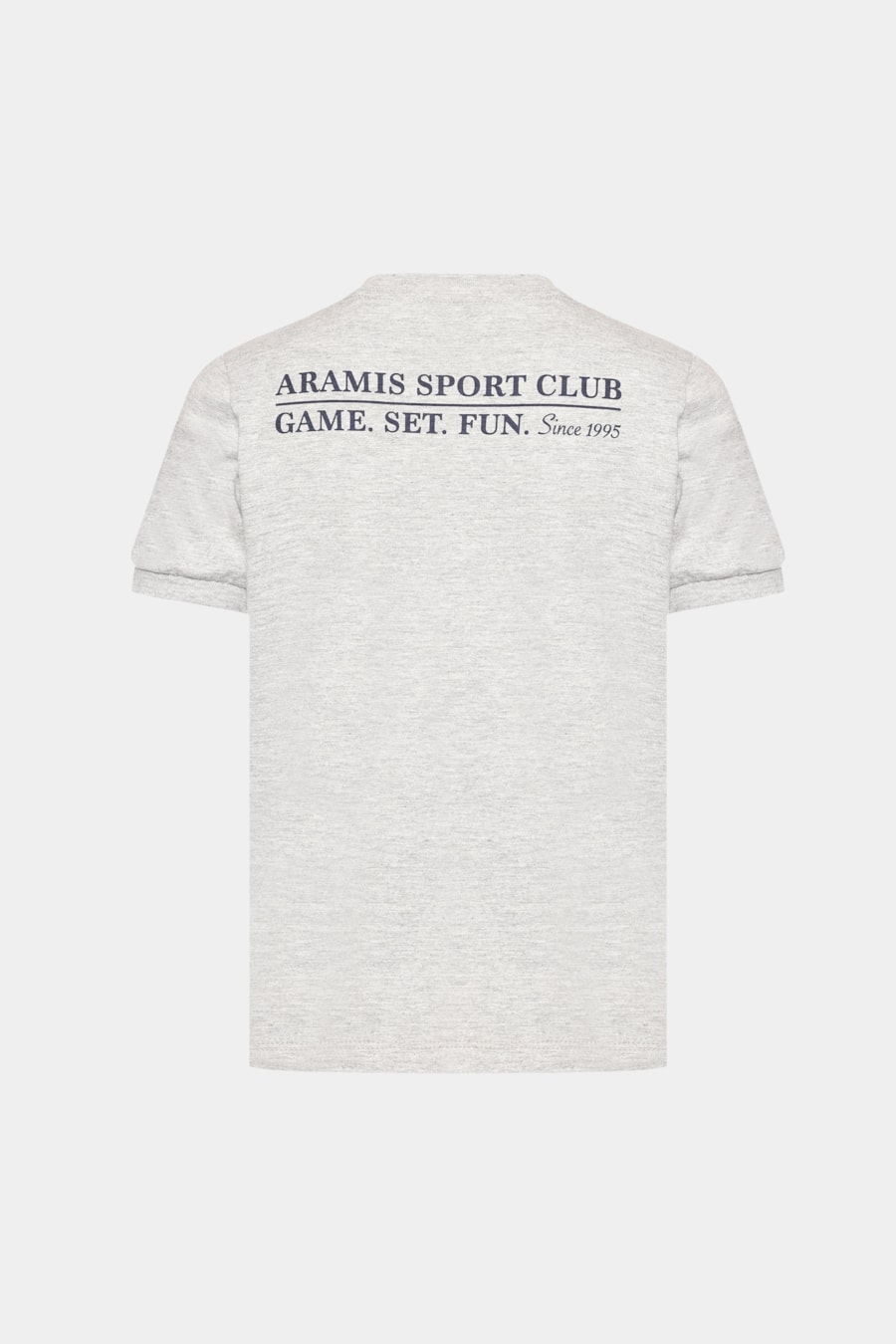 Camiseta Manga Curta Infantil Estampa Tennis Cinza Mescla — foto 5 de 5