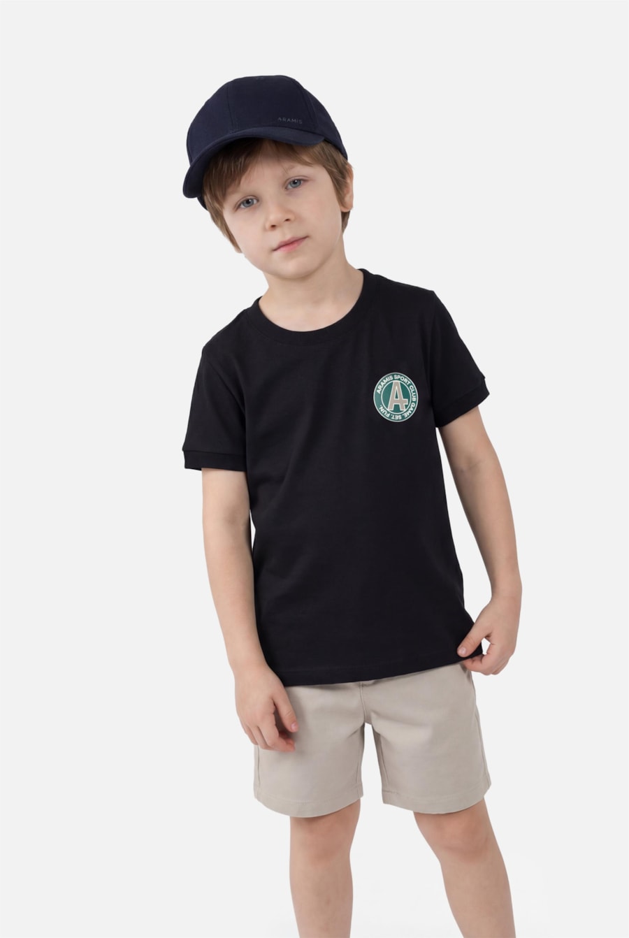 Camiseta Manga Curta Infantil Estampa Tennis Marinho — foto 1 de 5