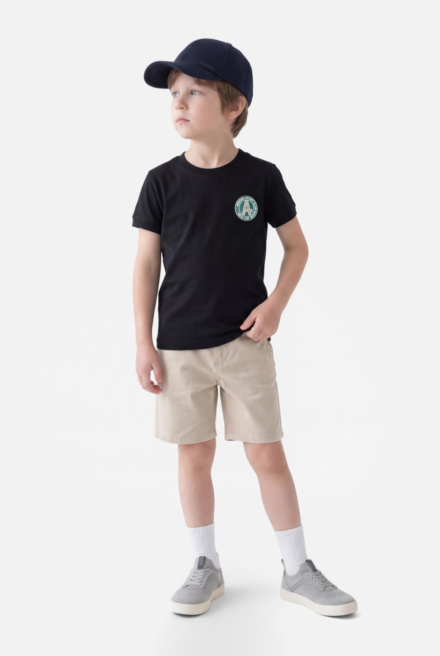Camiseta Manga Curta Infantil Estampa Tennis Marinho — foto 2 de 5