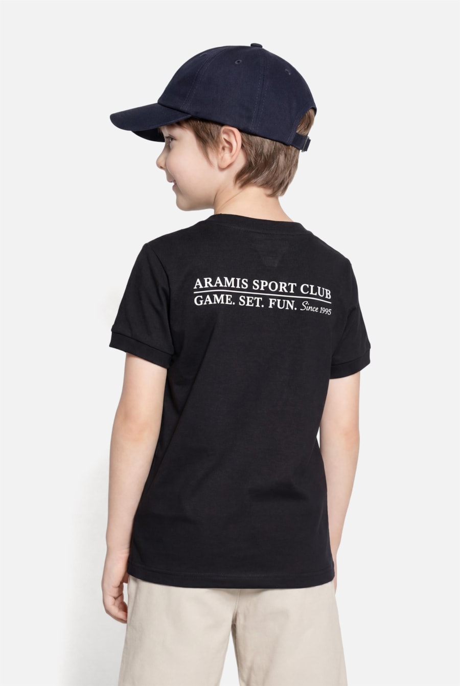 Camiseta Manga Curta Infantil Estampa Tennis Marinho — foto 3 de 5
