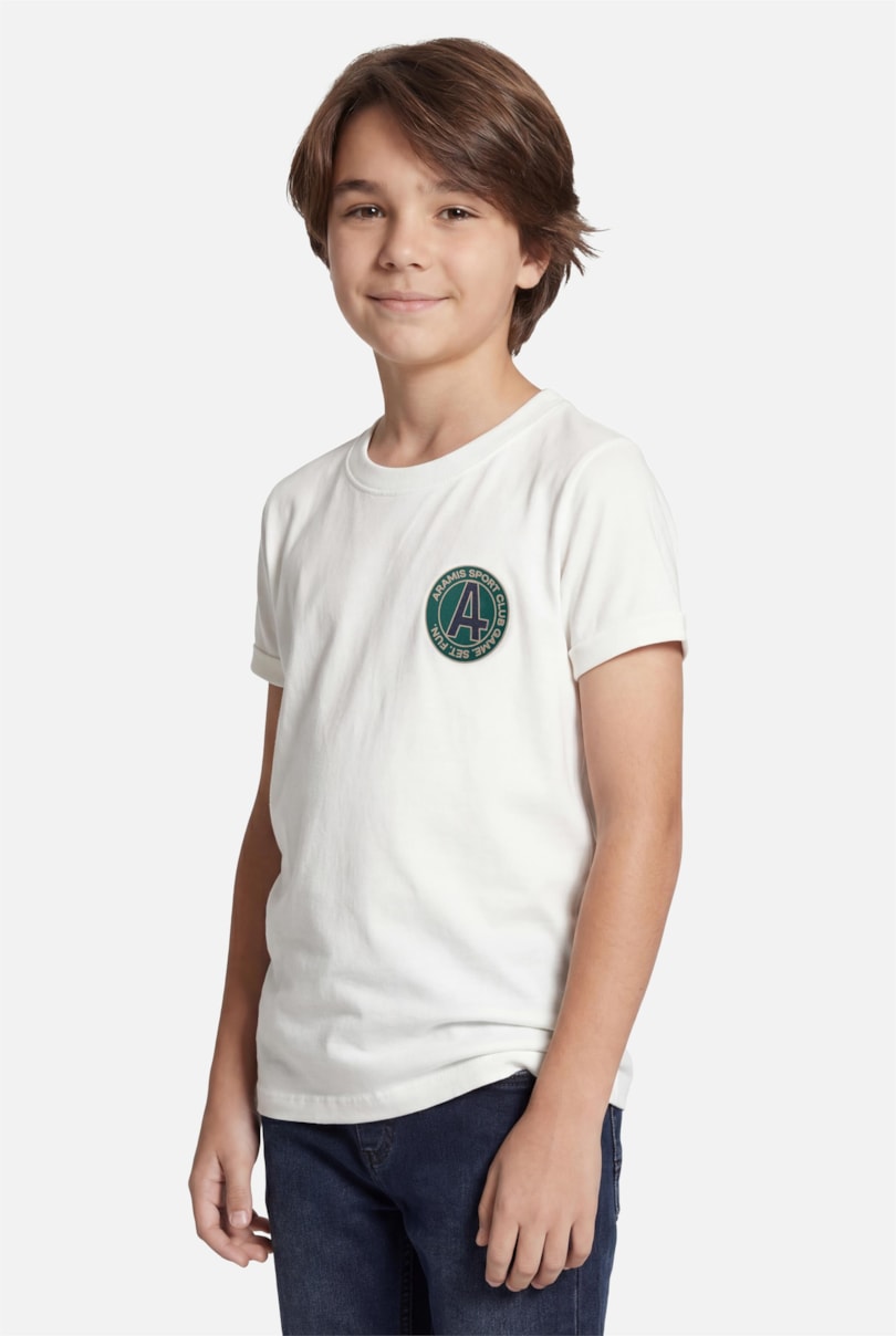 Camiseta Manga Curta Infantil Estampa Tennis Off White