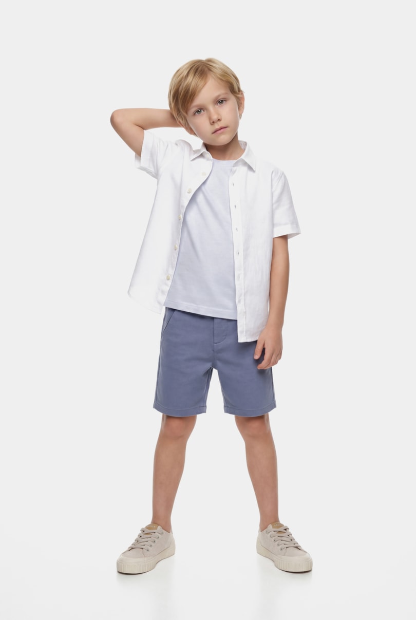 Camiseta Manga Curta Infantil Folhagem Branco