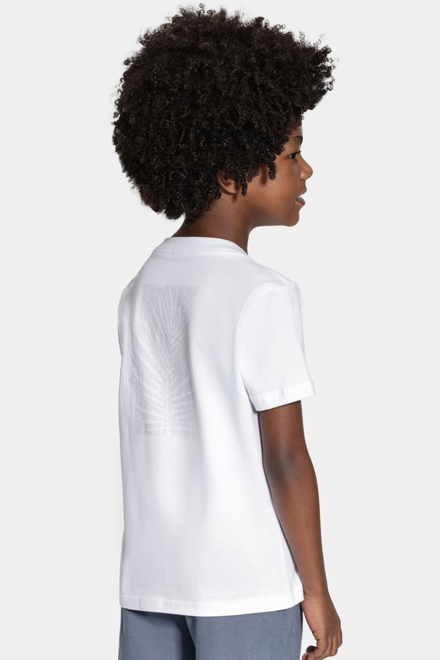Camiseta Manga Curta Infantil Folhagem Branco — foto 5 de 7