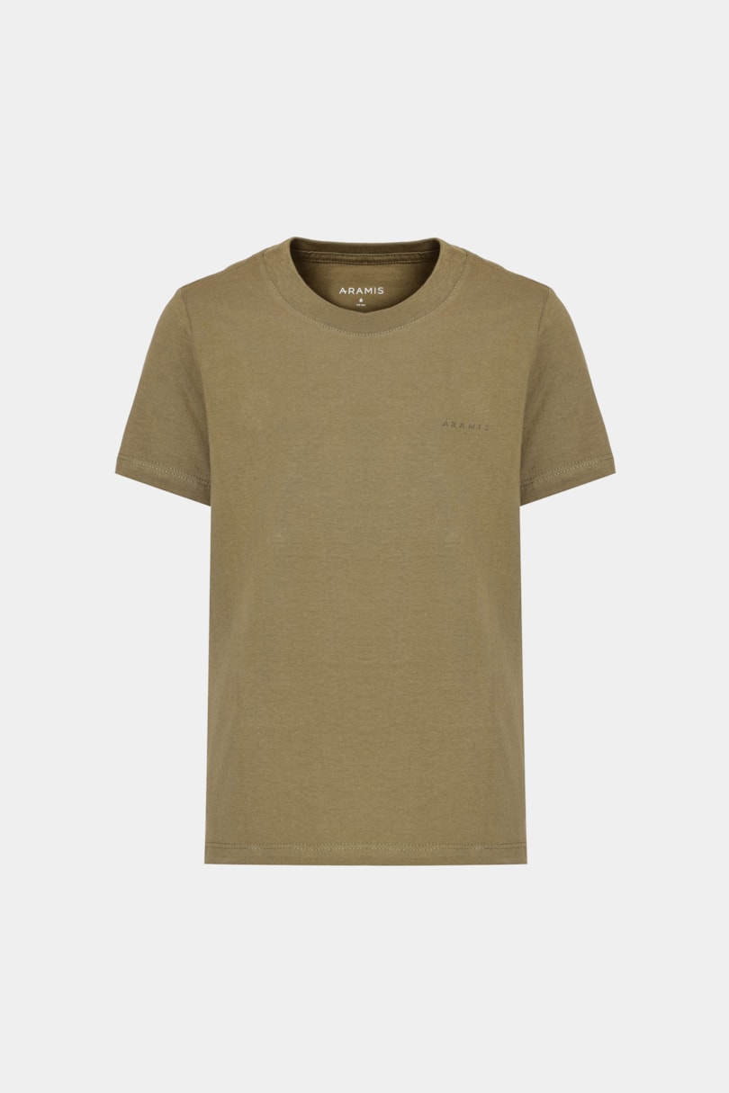 Camiseta Manga Curta Infantil Folhagem Oliva 116