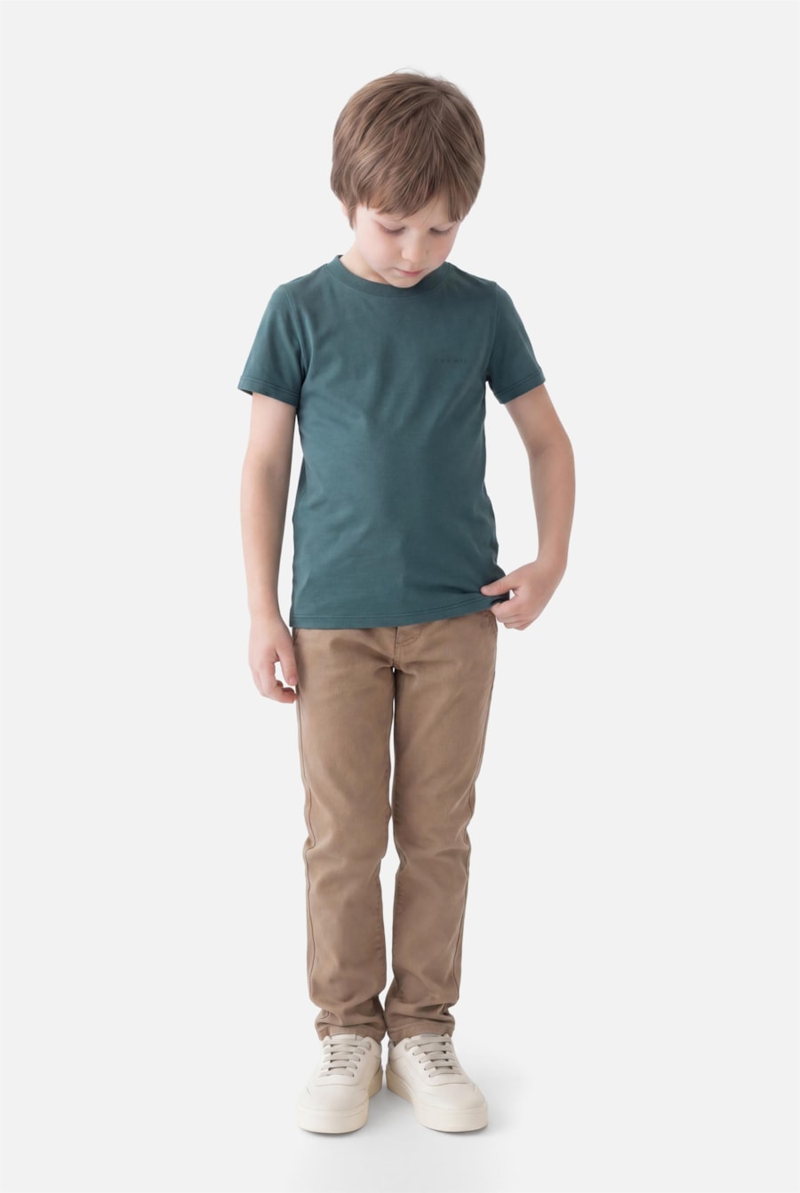 Camiseta Manga Curta Infantil Folhagem Pinho — foto 2 de 5
