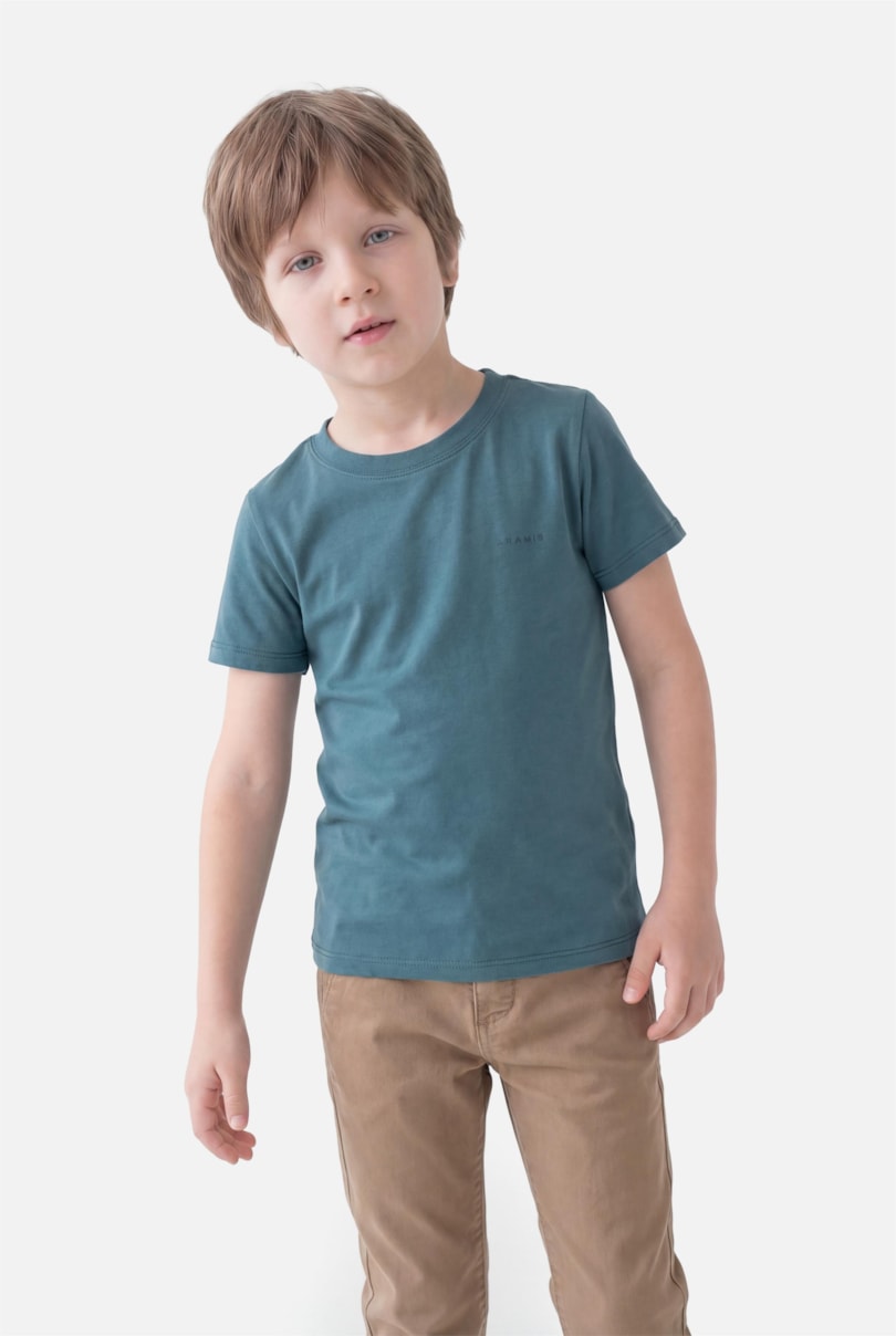 Camiseta Manga Curta Infantil Folhagem Pinho