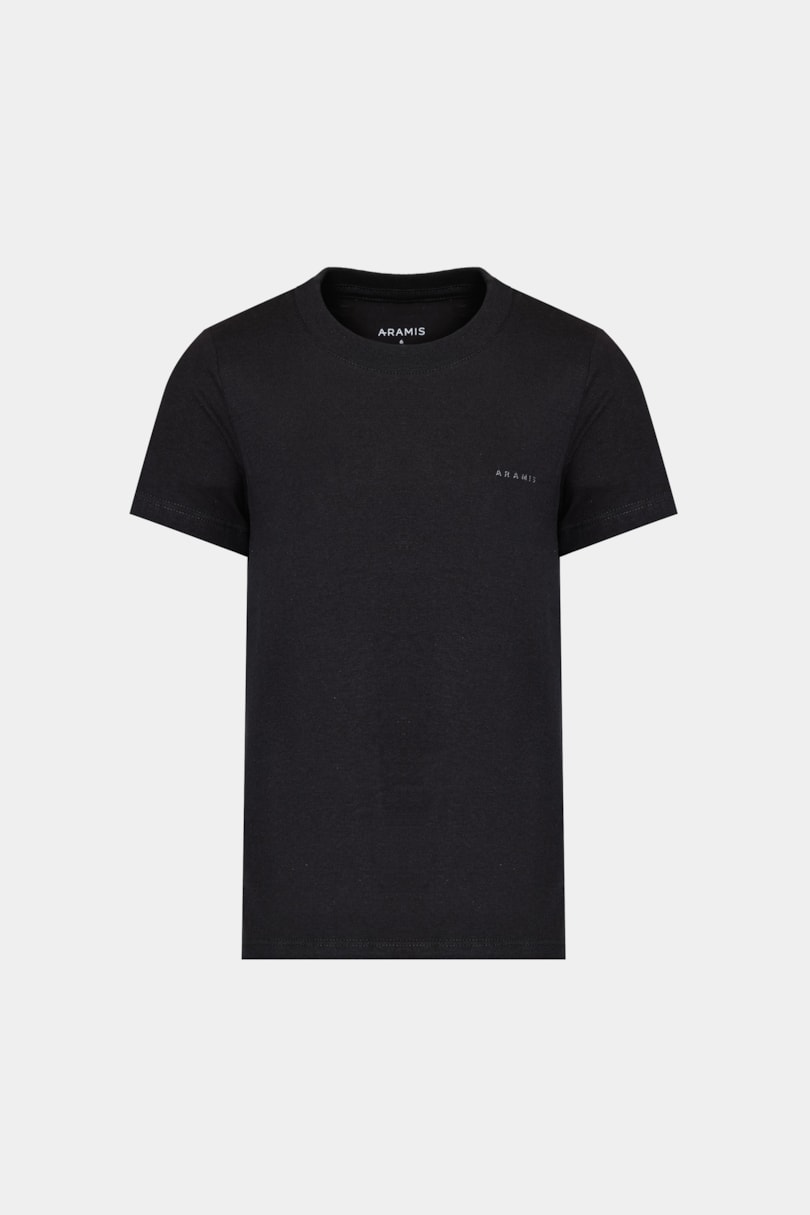 Camiseta Manga Curta Infantil Folhagem Preto