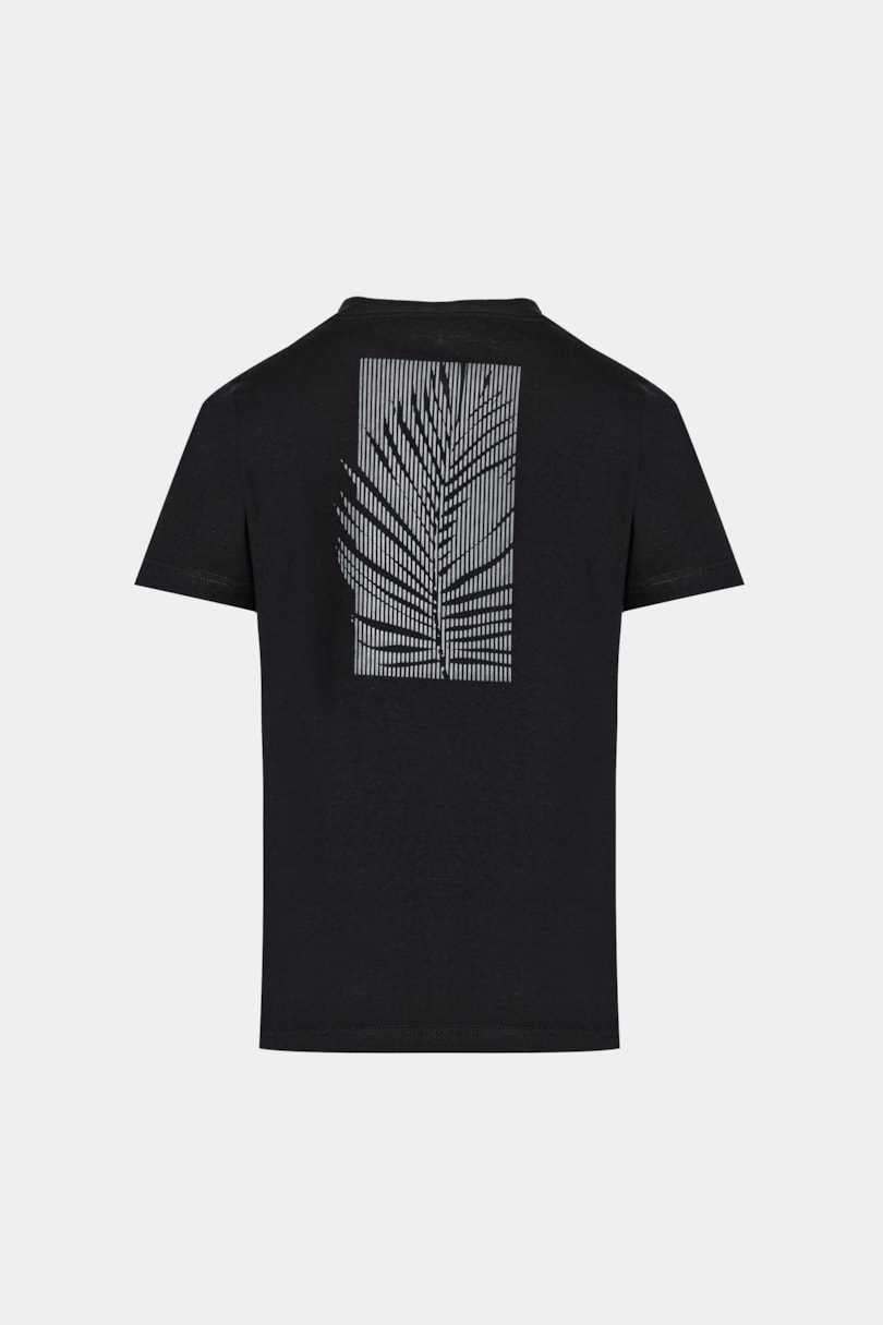 Camiseta Manga Curta Infantil Folhagem Preto