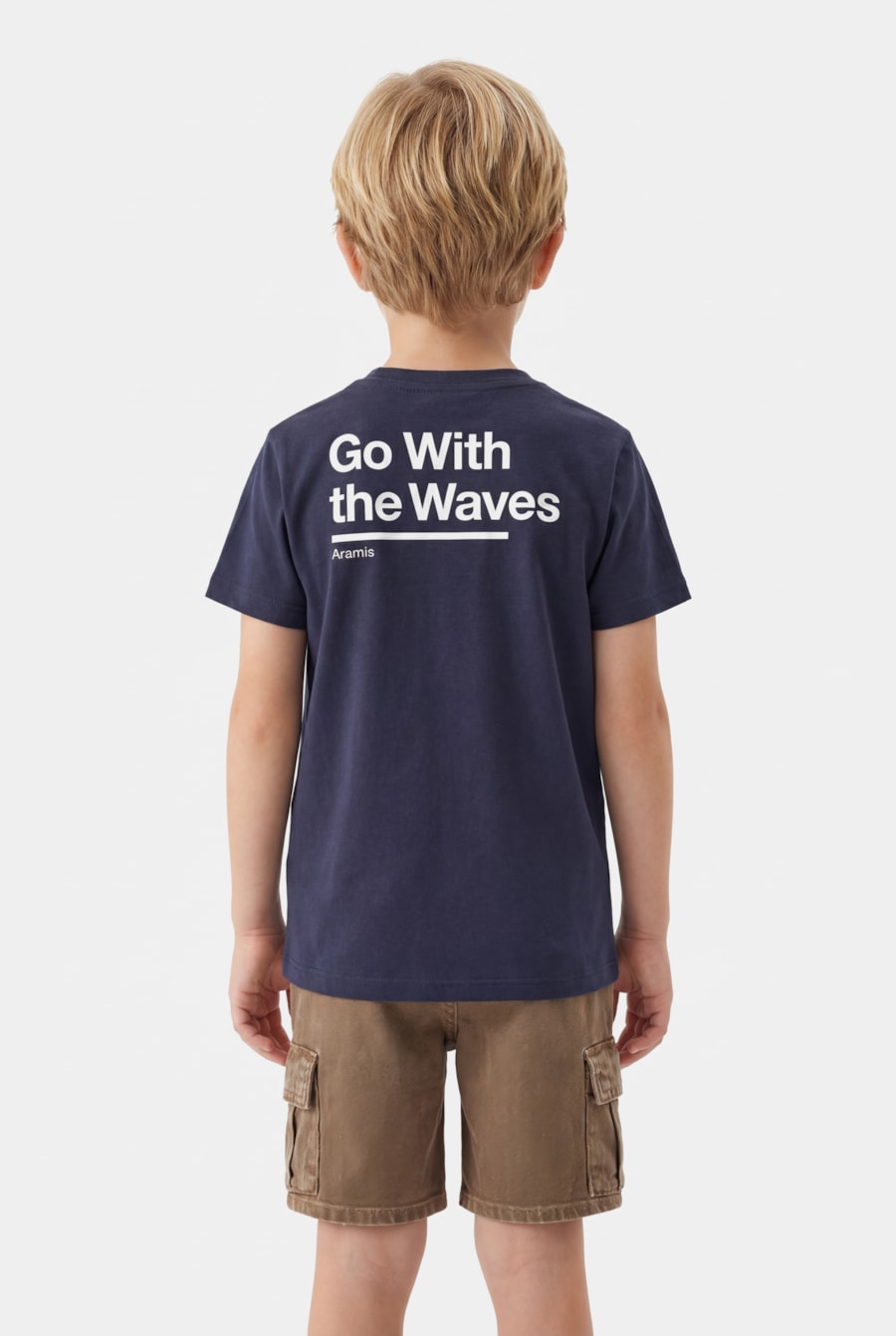 Camiseta Manga Curta Infantil Go With The Waves Navy — foto 3 de 7