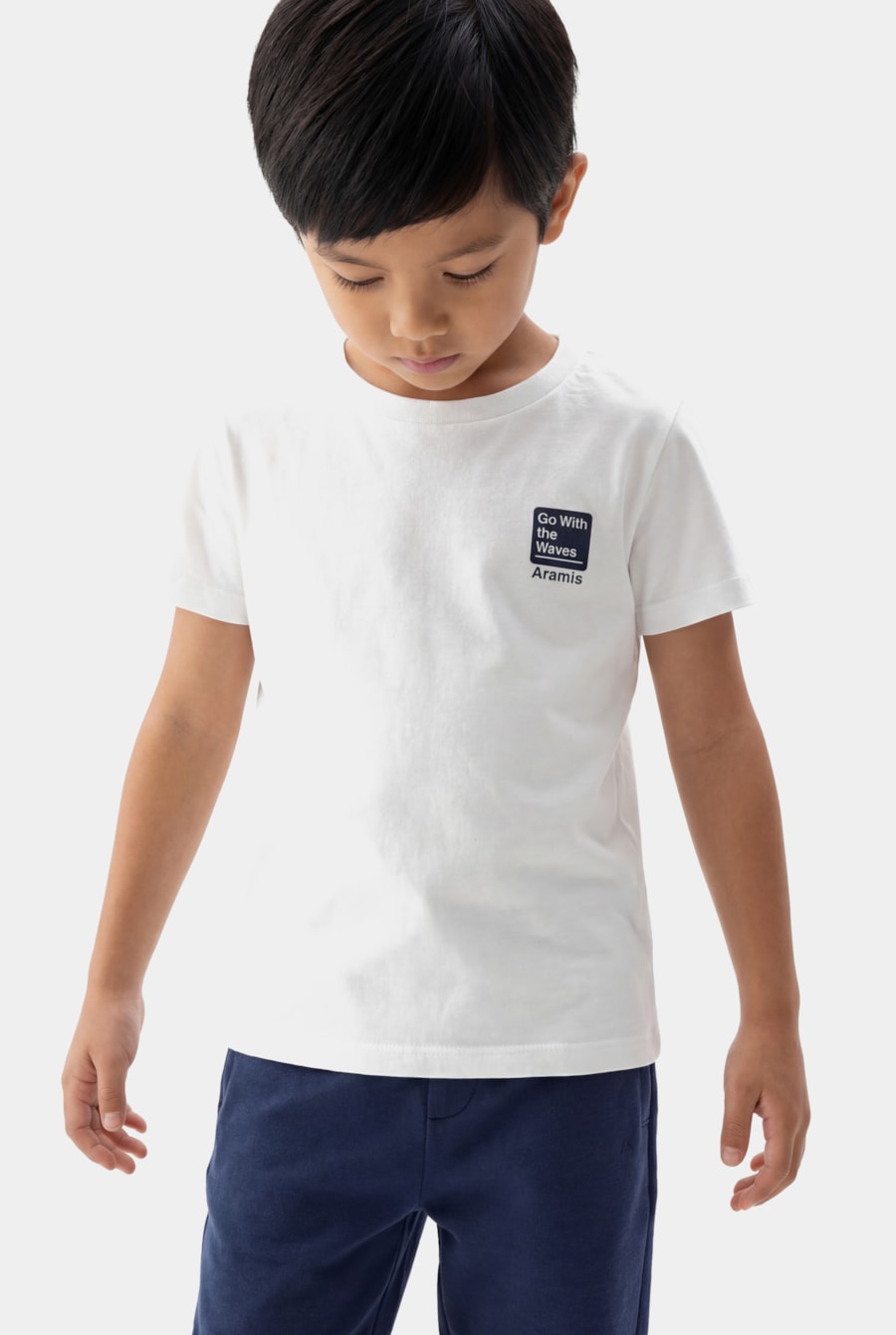 Camiseta Manga Curta Infantil Go With The Waves Off White — foto 1 de 4
