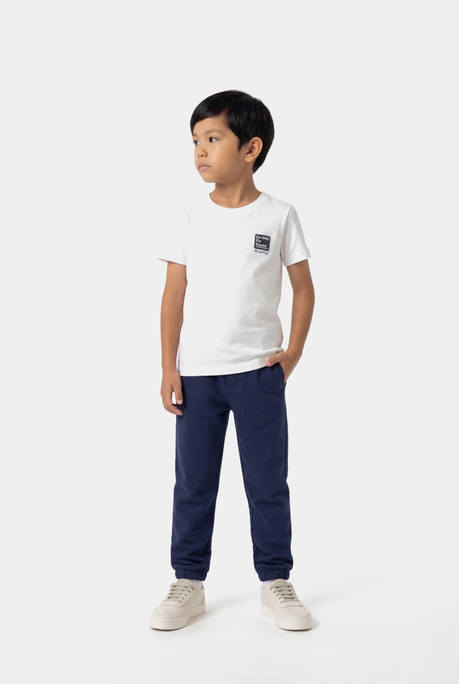 Camiseta Manga Curta Infantil Go With The Waves Off White — foto 2 de 4