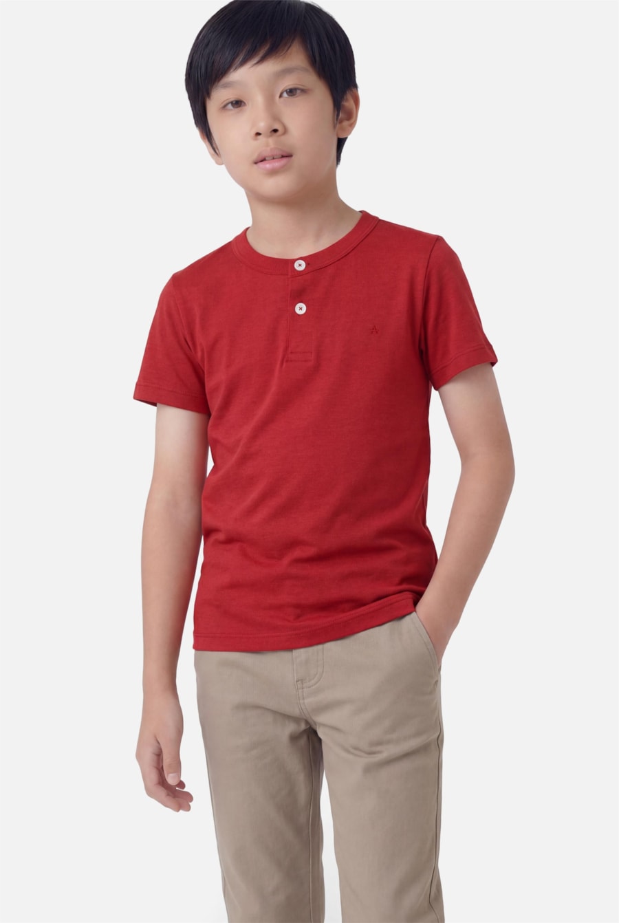 Camiseta Manga Curta Infantil Henley Lisa Carmim — foto 1 de 3