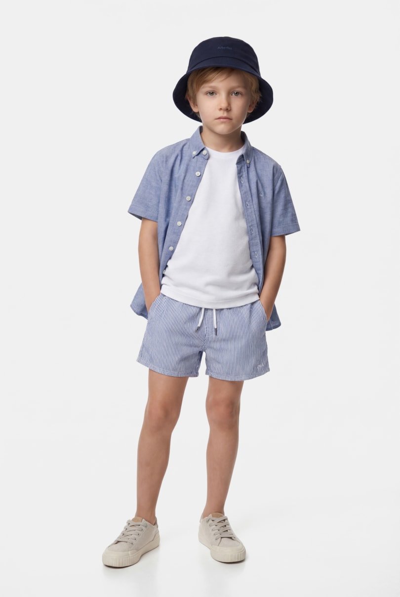Camiseta Manga Curta Infantil Lisboa Branco
