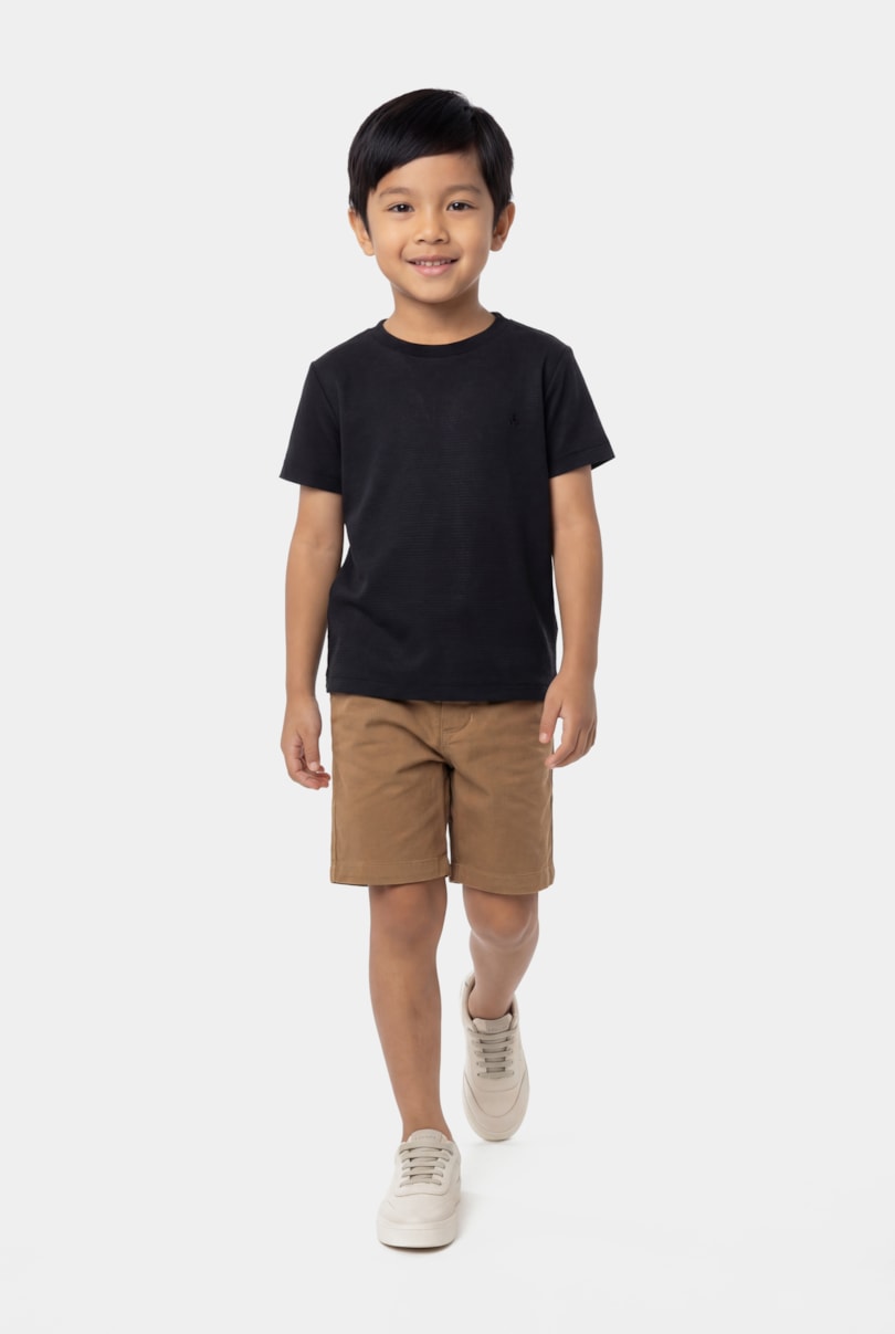Camiseta Manga Curta Infantil Lisboa Preto