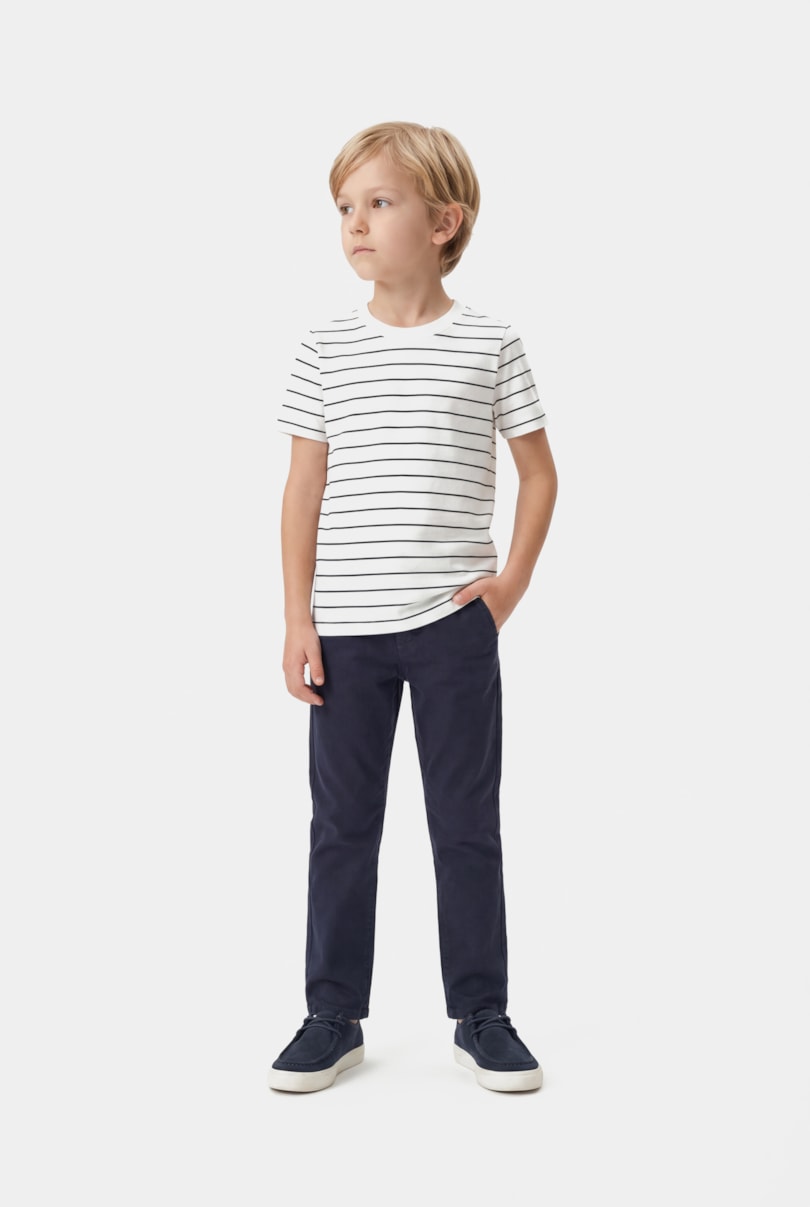 Camiseta Manga Curta Infantil Listrada Navy Off White C/ Navy