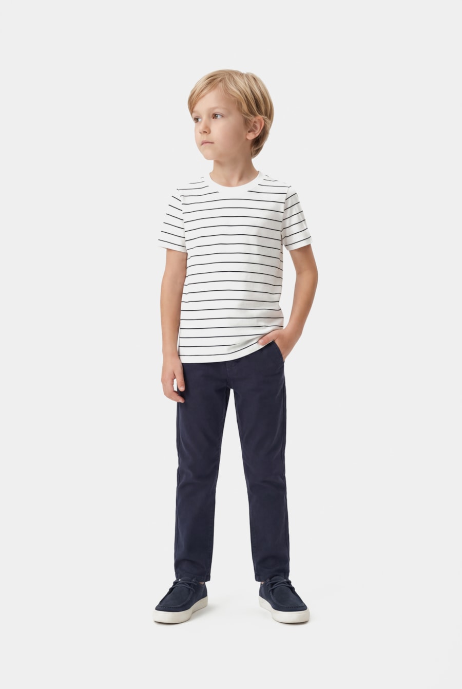 Camiseta Manga Curta Infantil Listrada Navy Off White C/ Navy — foto 2 de 6