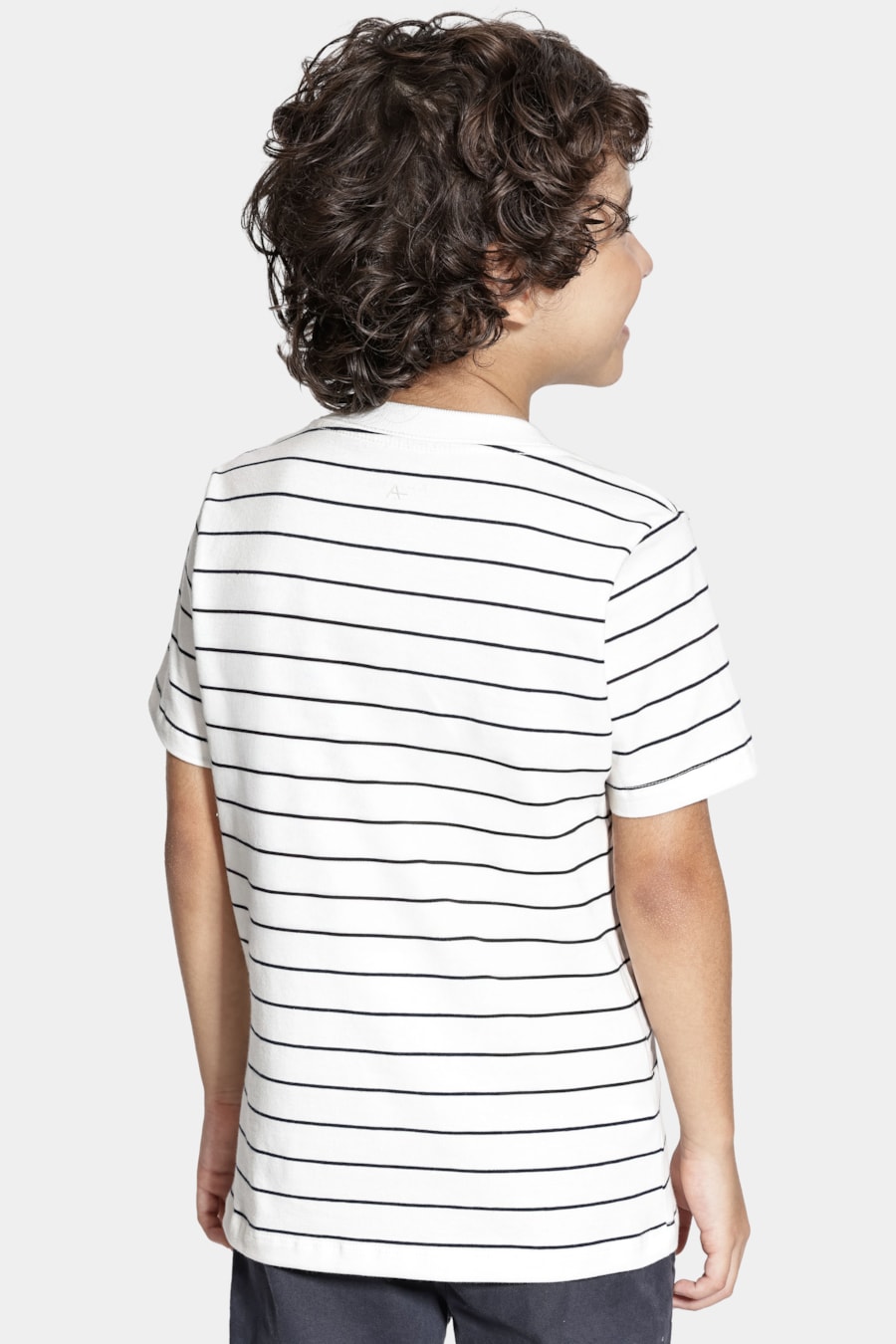 Camiseta Manga Curta Infantil Listrada Navy Off White C/ Navy — foto 5 de 6