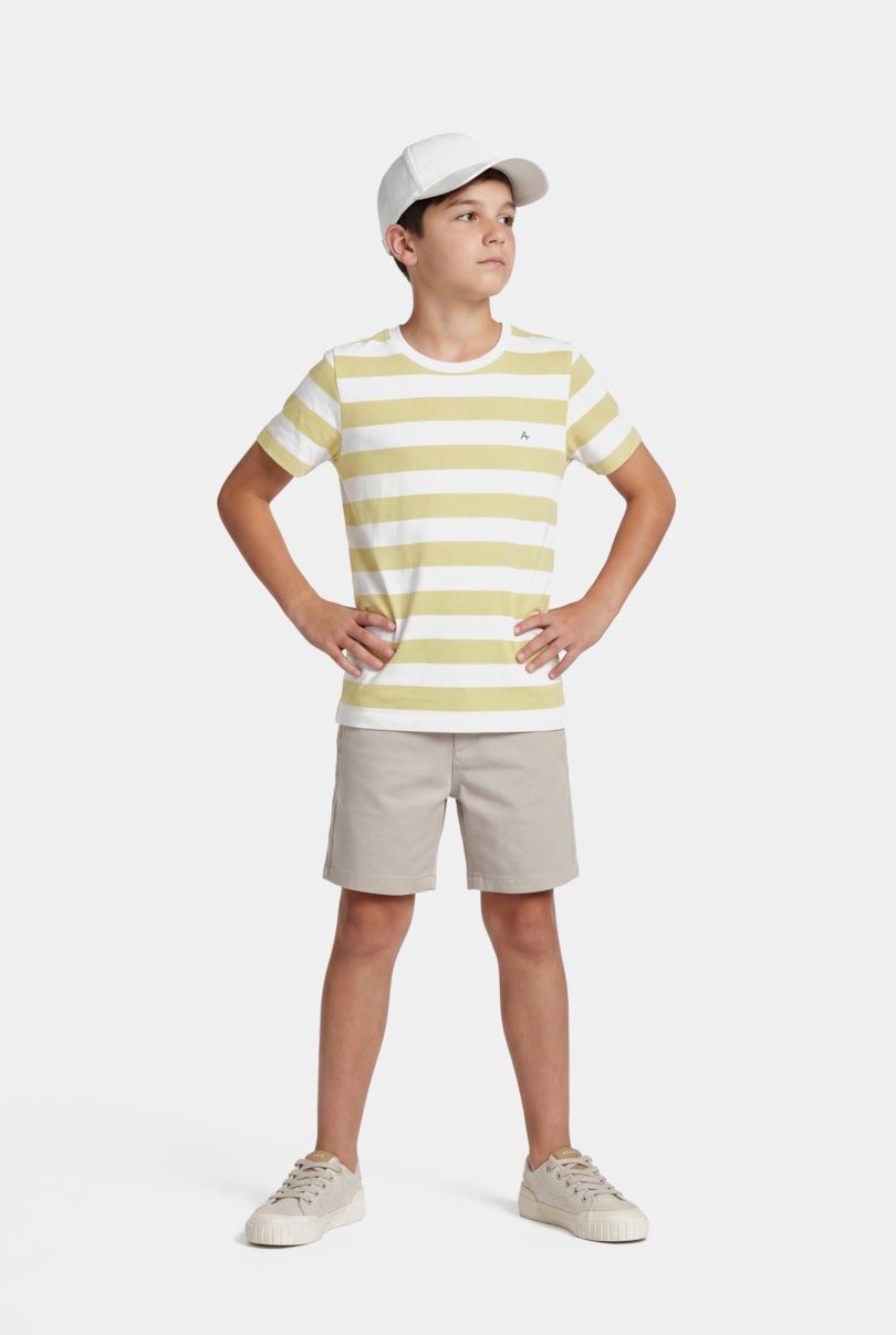 Camiseta Manga Curta Infantil Listrada Off White C/ Citrico