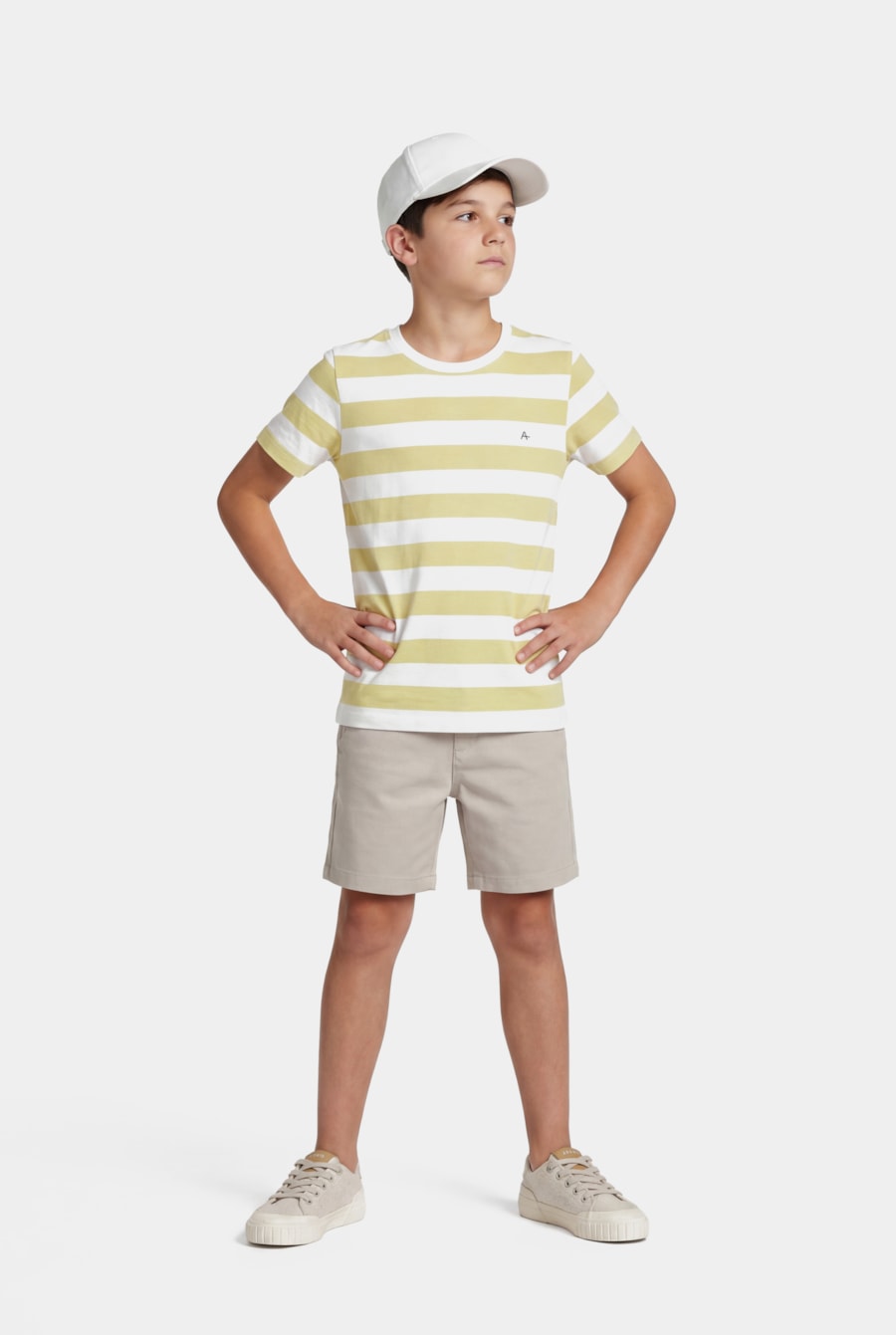 Camiseta Manga Curta Infantil Listrada Off White C/ Citrico — foto 2 de 5