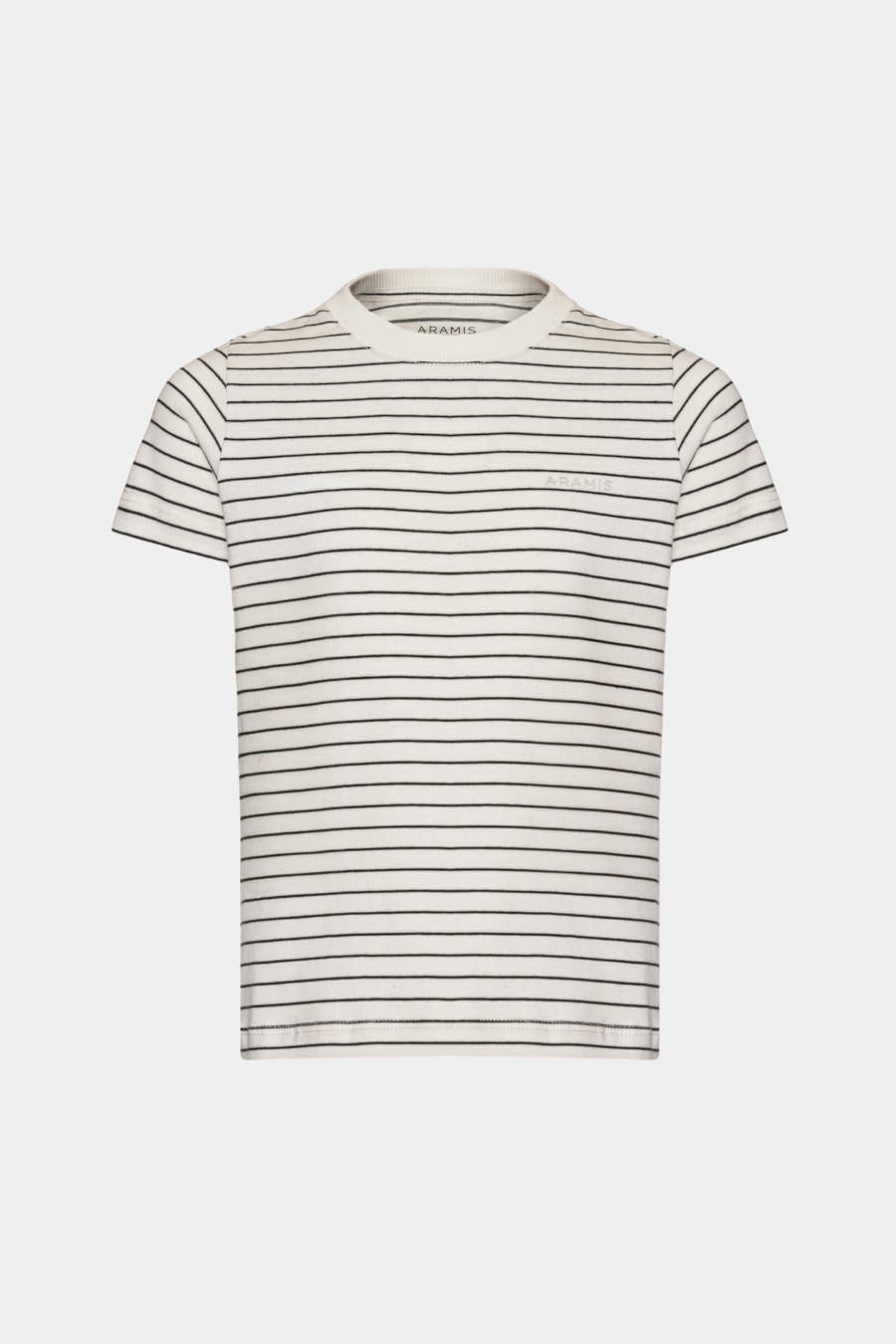 Camiseta Manga Curta Infantil Listras Básica Off White C/Militar — foto 3 de 3