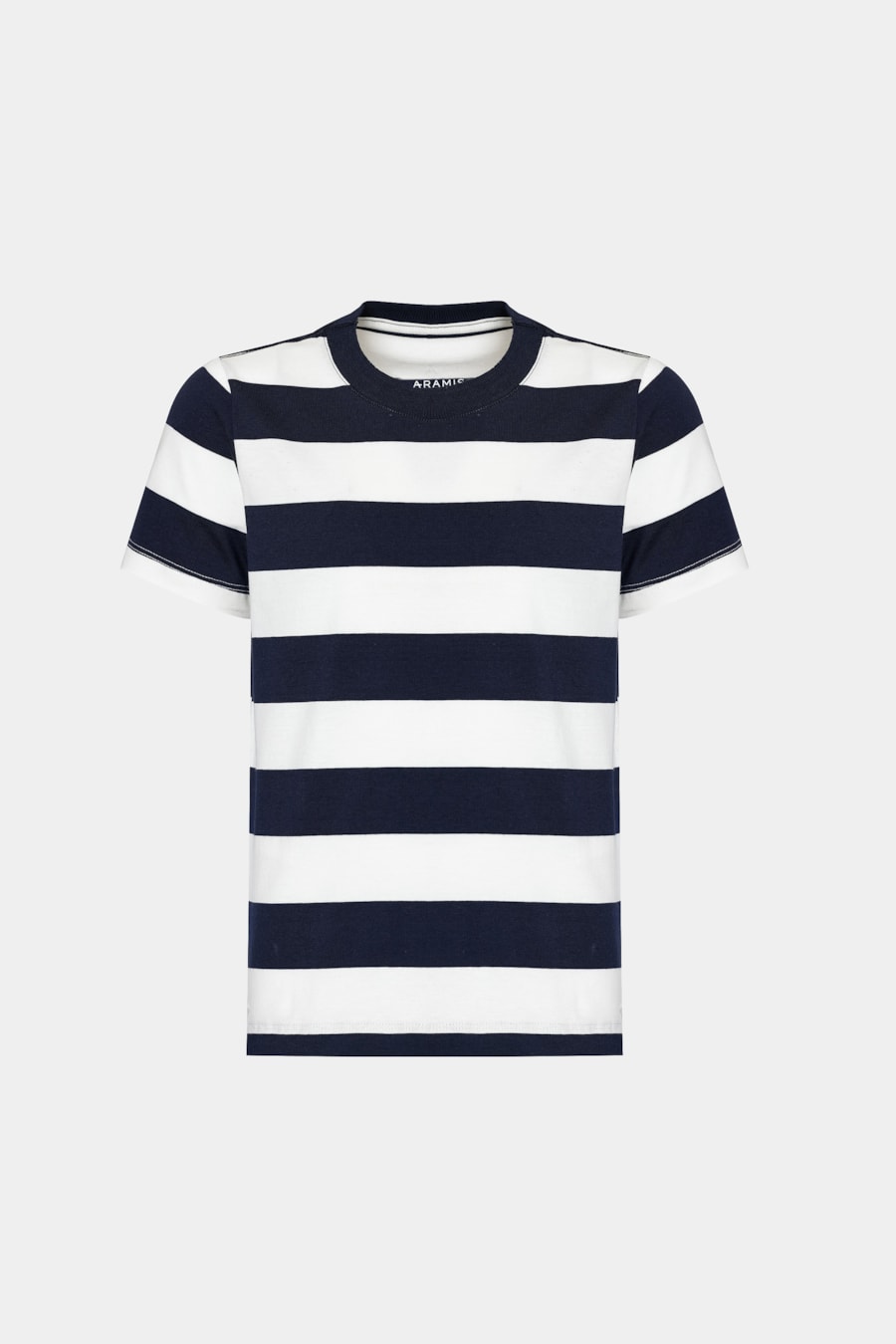 Camiseta Manga Curta Infantil Malha Listrada Navy Navy C/ Off White — foto 6 de 6