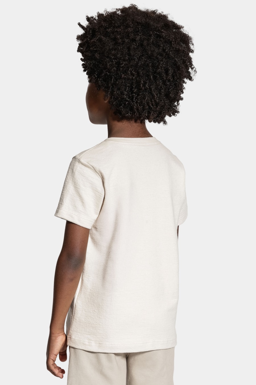 Camiseta Manga Curta Infantil Malha Tricot Marfim 116 — foto 5 de 6