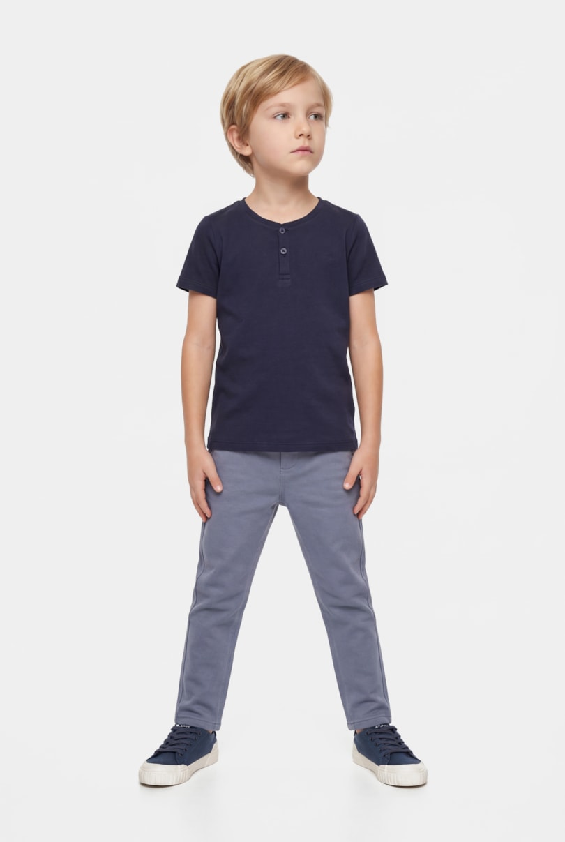 Camiseta Manga Curta Infantil Malha Tricot Navy