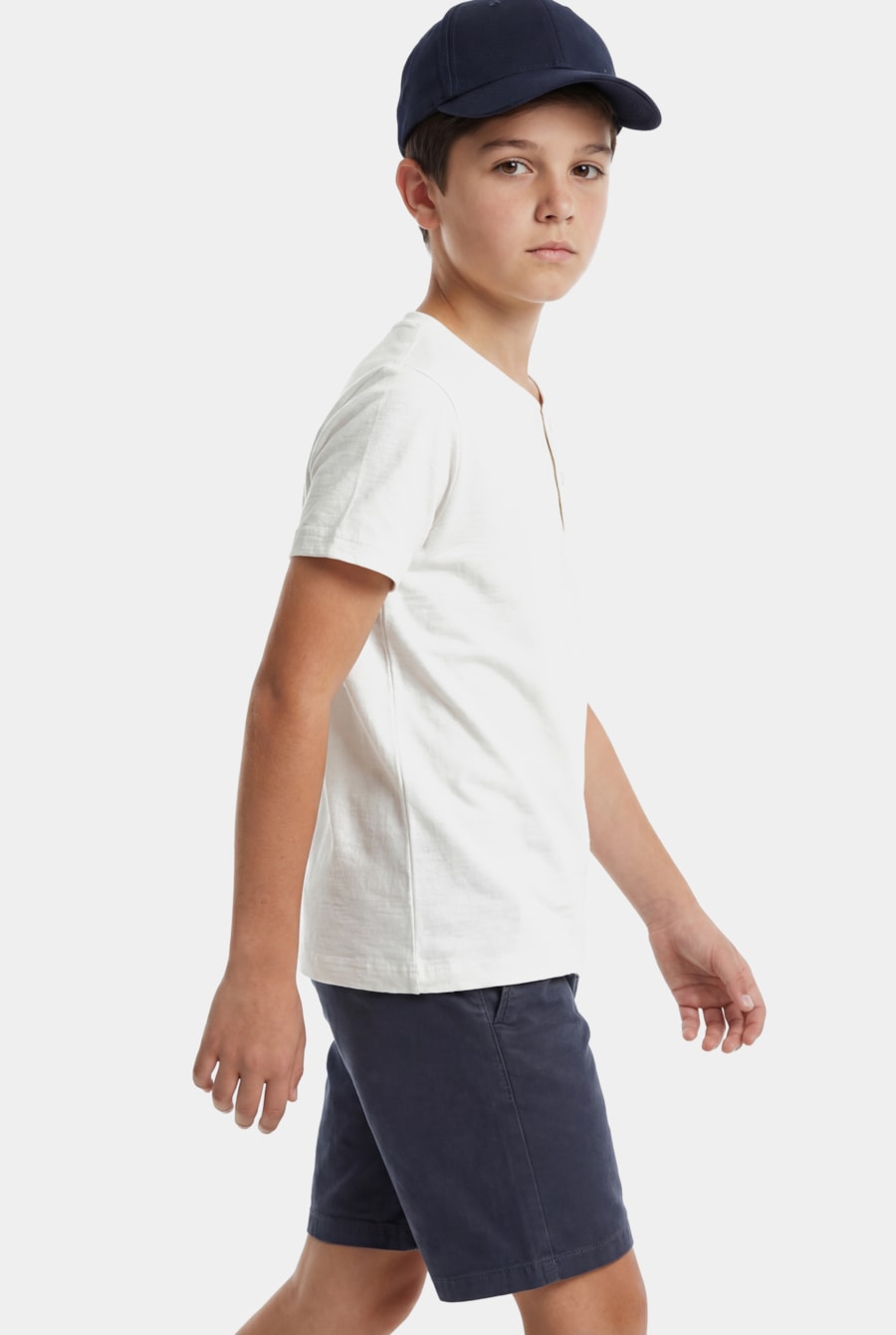 Camiseta Manga Curta Infantil Malha Tricot Off White — foto 1 de 3