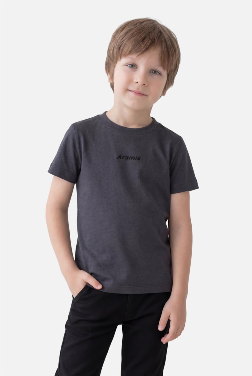 Camiseta Manga Curta Infantil Oversized Antracite 117