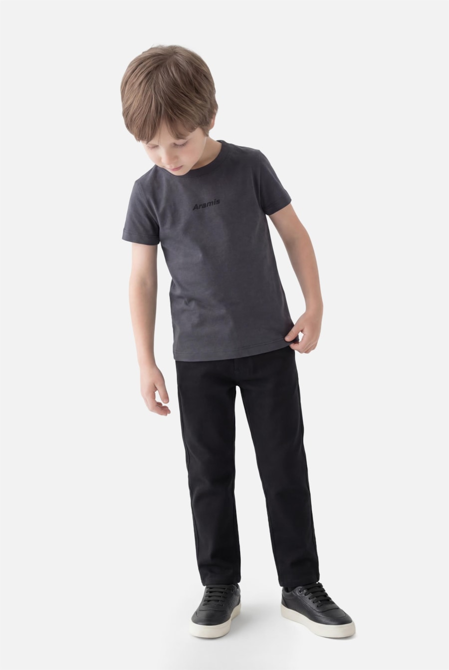 Camiseta Manga Curta Infantil Oversized Antracite 117 — foto 2 de 3