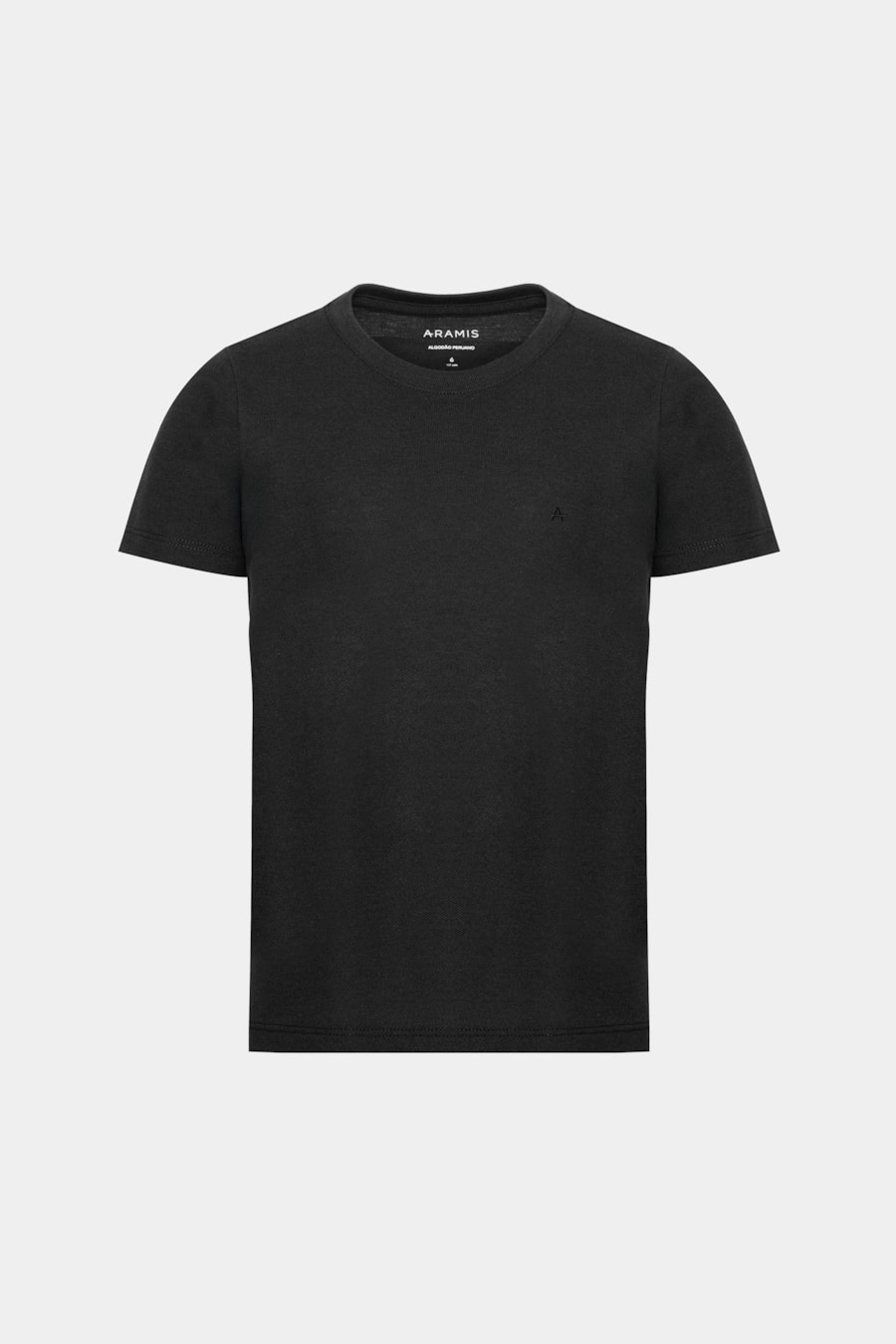 Camiseta Manga Curta Infantil Piquet Algodão Peruano Preto — foto 3 de 3