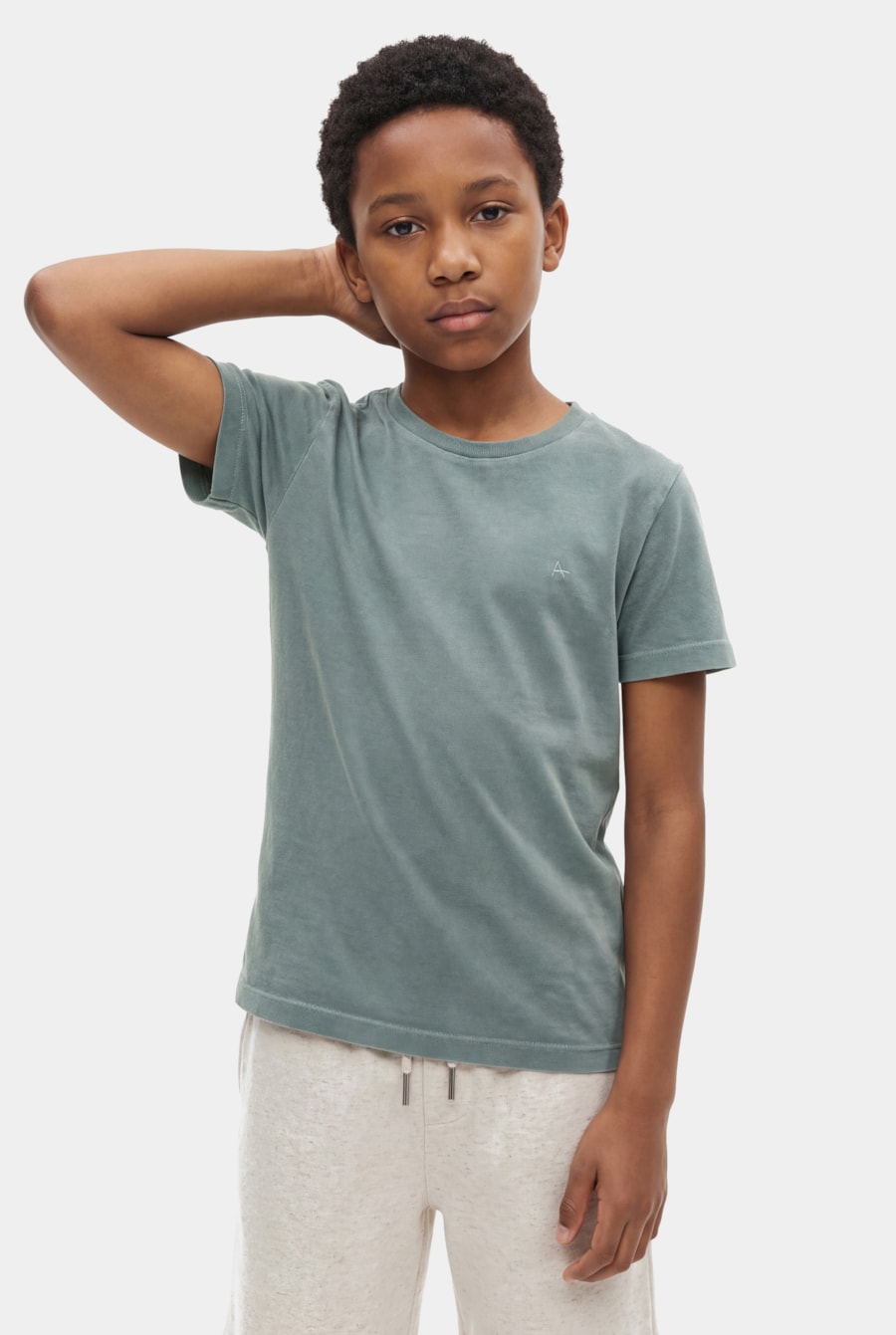 Camiseta Manga Curta Infantil Piquet Estonada Verde Bandeira — foto 1 de 3