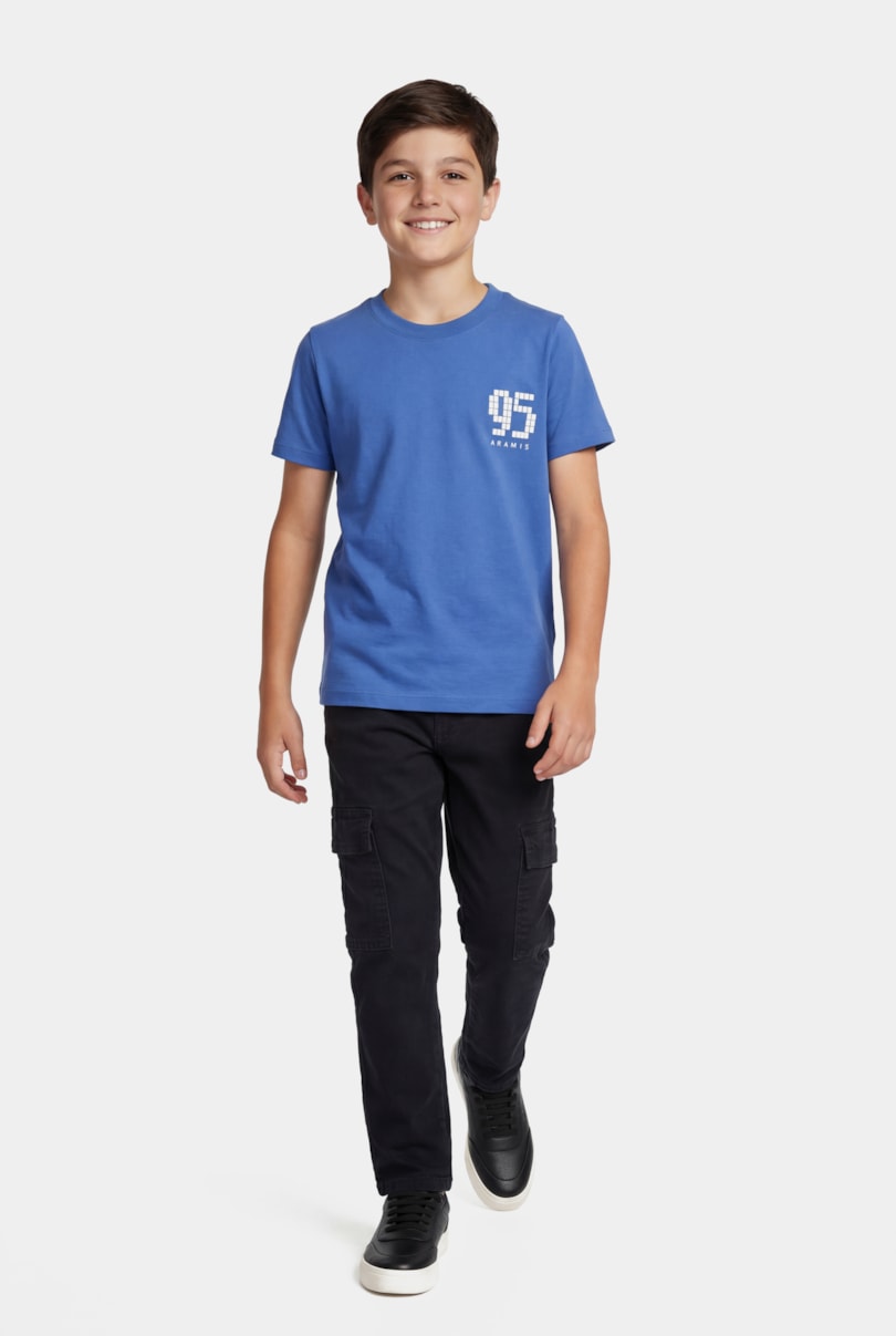 Camiseta Manga Curta Infantil Pixel Azul Royal