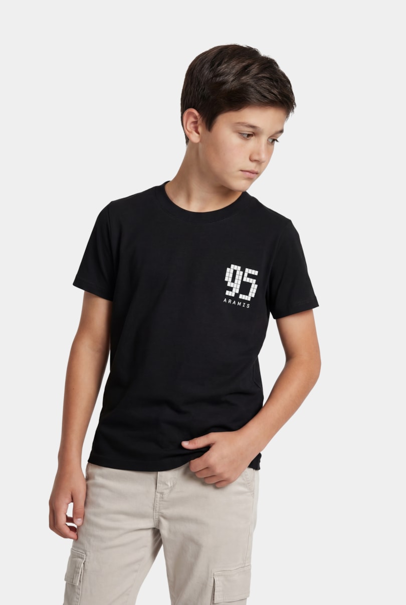 Camiseta Manga Curta Infantil Pixel Preto