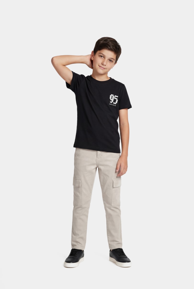 Camiseta Manga Curta Infantil Pixel Preto