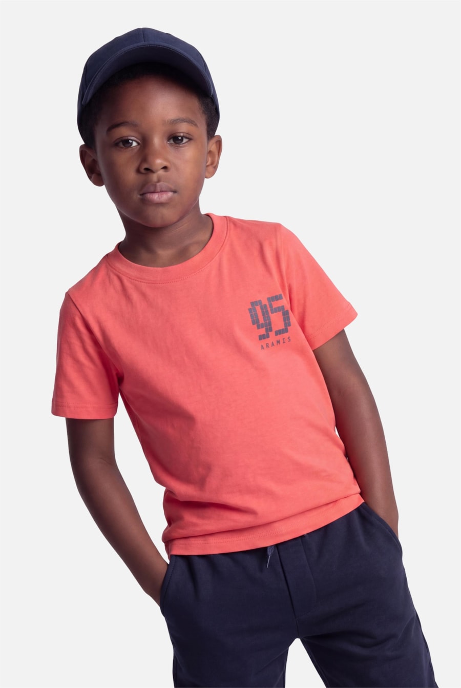 Camiseta Manga Curta Infantil Pixel Vermelho Cereja — foto 1 de 5