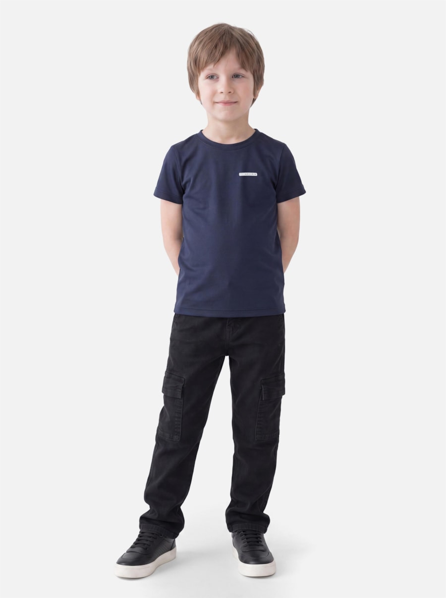Camiseta Manga Curta Infantil Play Marinho — foto 2 de 5