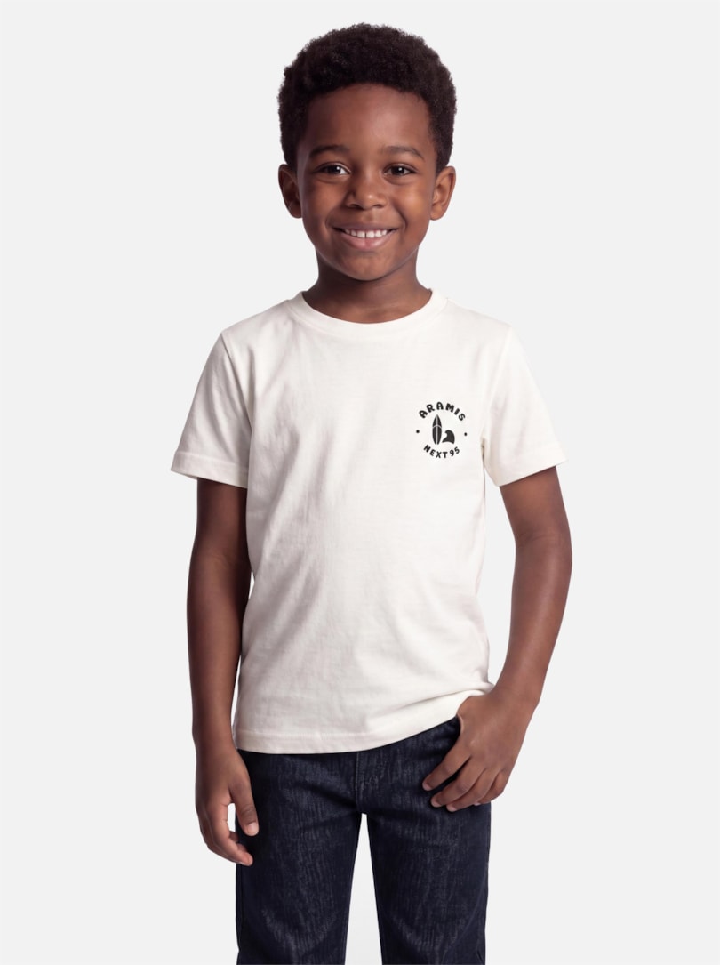 Camiseta Manga Curta Infantil Silk Prancha Off White