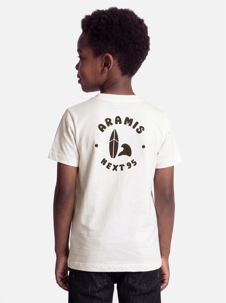 Camiseta Manga Curta Infantil Silk Prancha Off White — foto 3 de 5