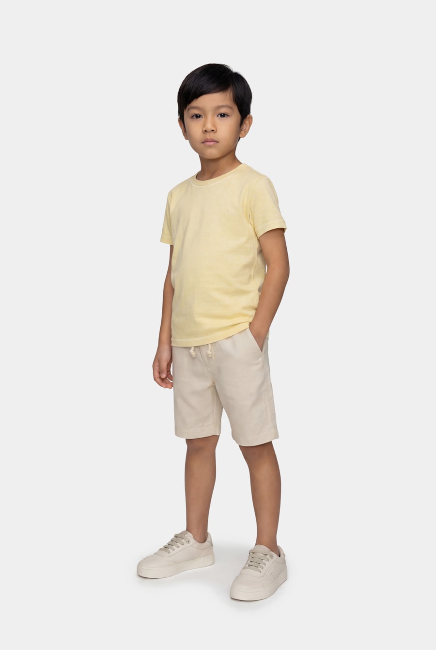 Camiseta Manga Curta Infantil Stonada Amarelo Medio — foto 2 de 5
