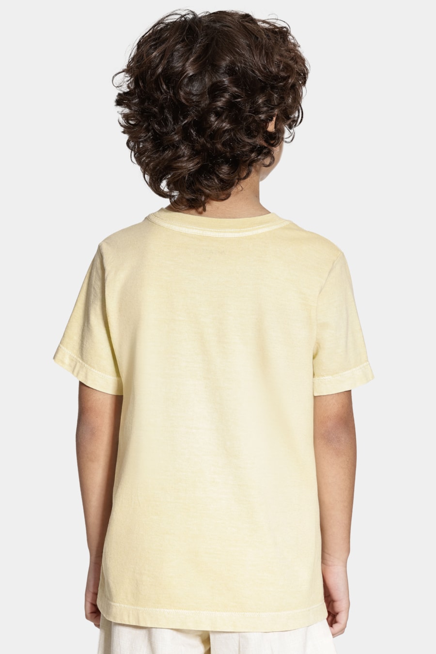 Camiseta Manga Curta Infantil Stonada Amarelo Medio — foto 4 de 5