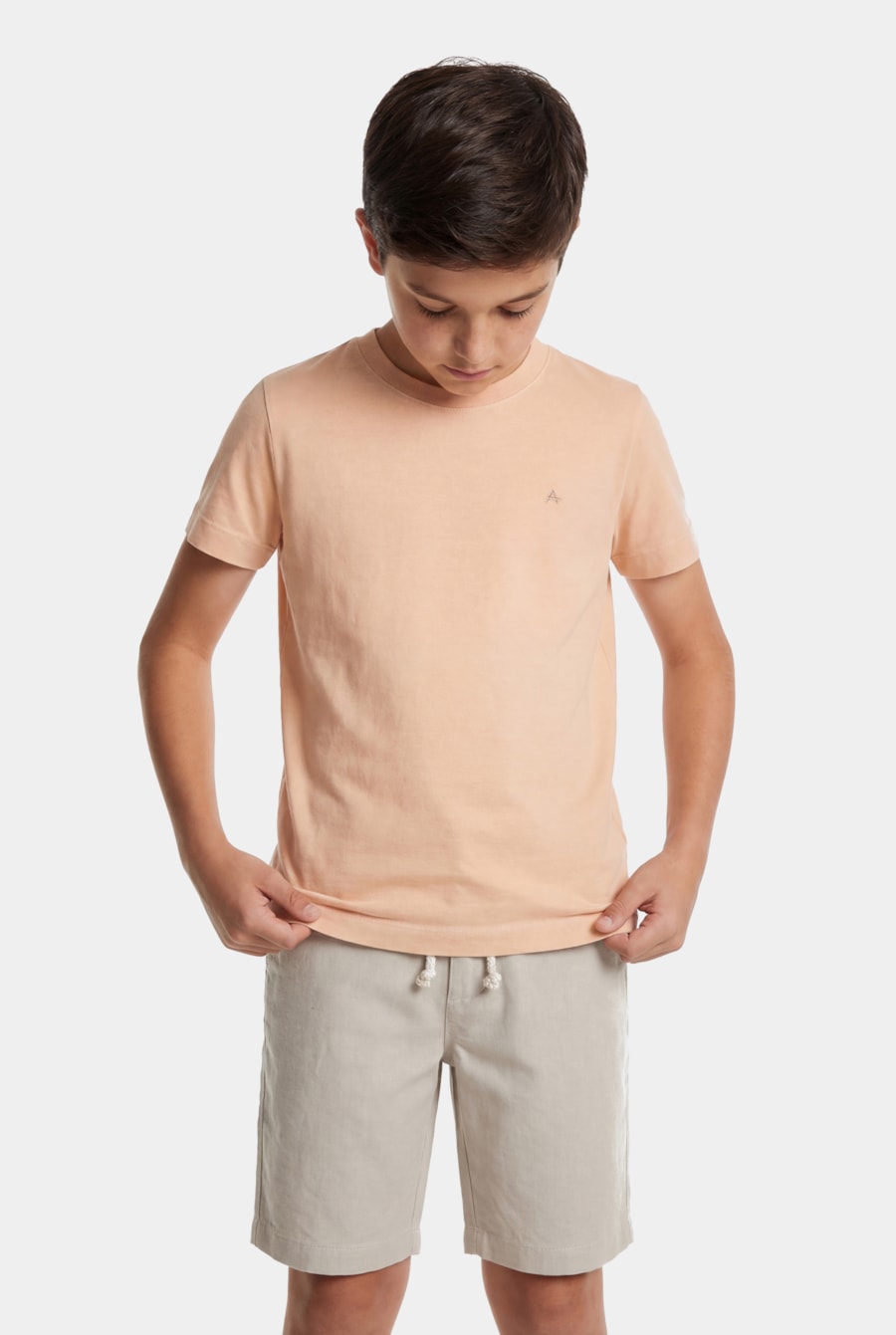 Camiseta Manga Curta Infantil Stonada Salmao — foto 1 de 3