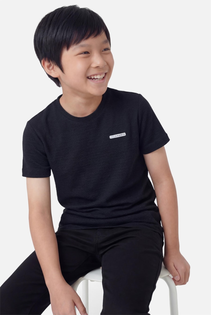 Camiseta Manga Curta Infantil Textura Preto — foto 1 de 3