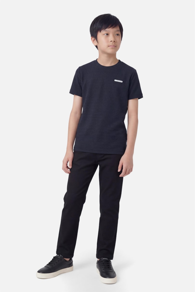 Camiseta Manga Curta Infantil Textura Preto