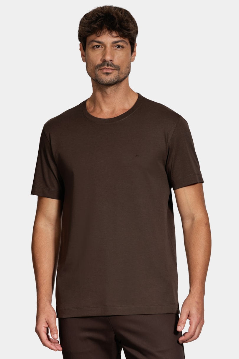 Camiseta Manga Curta Interlock Pima Café 117